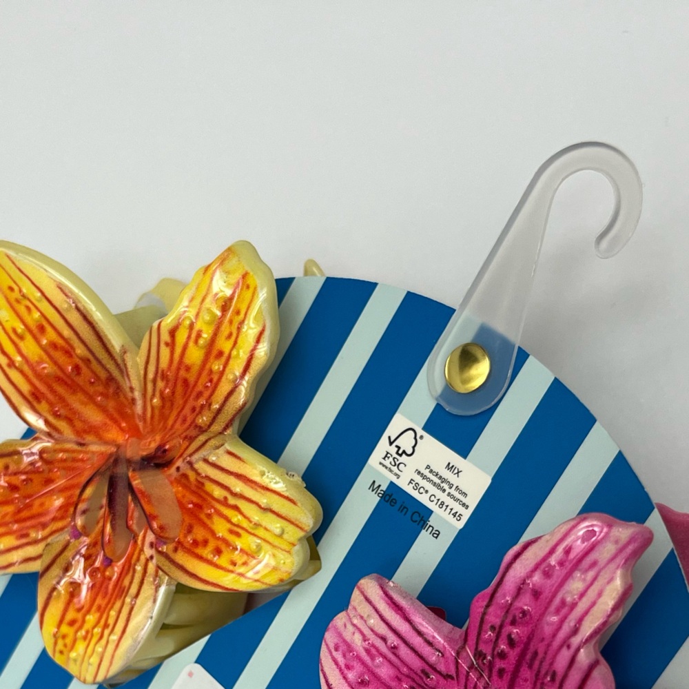 NWT 🌺🌼🌸 Piper K Gorgeous Orchid Hair Claw Clips set of 3 - Picture 8 of 10